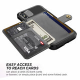 360 Protection Magnetic Leather Wallet Armor Case for iPhone - Luxelstore