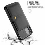 360 Protection Magnetic Leather Wallet Armor Case for iPhone - Luxelstore