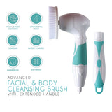 Advanced Facial & Body Cleansing Brush With Extended Handle - Luxelstore