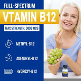 Balincer Vitamin B12 Supplement - 5000 MCG Supplement - Energy Supplement, Cognition, Core System Support, Non - GMO - Luxelstore