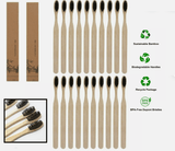 BAMBOO TOOTH BRUSH WITH CHARCOAL BRISTLES - Luxelstore