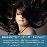 Biotin Capsule Supplement 10000 Mg - Beautiful Hair, Skin and Nails, Dietary Supplement - Luxelstore