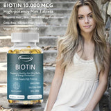 Biotin Capsule Supplement 10000 Mg - Beautiful Hair, Skin and Nails, Dietary Supplement - Luxelstore