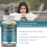 Biotin Capsule Supplement 10000 Mg - Beautiful Hair, Skin and Nails, Dietary Supplement - Luxelstore