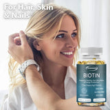 Biotin Capsule Supplement 10000 Mg - Beautiful Hair, Skin and Nails, Dietary Supplement - Luxelstore