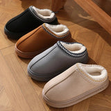 New Fashion Fluffy Platform Slippers for Women 2025 Winter Plush Warm Cotton Shoes Woman Comfort Non Slip Unisex Home Slippers - Luxelstore