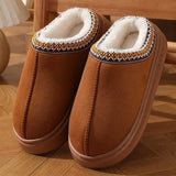 New Fashion Fluffy Platform Slippers for Women 2025 Winter Plush Warm Cotton Shoes Woman Comfort Non Slip Unisex Home Slippers - Luxelstore
