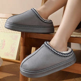 New Fashion Fluffy Platform Slippers for Women 2025 Winter Plush Warm Cotton Shoes Woman Comfort Non Slip Unisex Home Slippers - Luxelstore