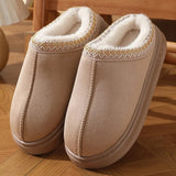New Fashion Fluffy Platform Slippers for Women 2025 Winter Plush Warm Cotton Shoes Woman Comfort Non Slip Unisex Home Slippers - Luxelstore