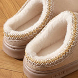 New Fashion Fluffy Platform Slippers for Women 2025 Winter Plush Warm Cotton Shoes Woman Comfort Non Slip Unisex Home Slippers - Luxelstore
