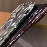 New Fashion Glitter Diamond Transparent Case For iPhone 16 15 14 13 17 12 Pro Max 16 Plus Magnetic Wireless Charge Bumper Cover - Luxelstore
