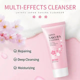 Sakura skin care sets with cleanser, serum, eye cream, facial cream, sunscreen beauty products for women, travel skin care kit - Luxelstore