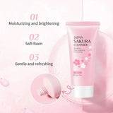 Sakura skin care sets with cleanser, serum, eye cream, facial cream, sunscreen beauty products for women, travel skin care kit - Luxelstore