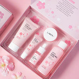 Sakura skin care sets with cleanser, serum, eye cream, facial cream, sunscreen beauty products for women, travel skin care kit - Luxelstore