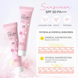 Sakura skin care sets with cleanser, serum, eye cream, facial cream, sunscreen beauty products for women, travel skin care kit - Luxelstore
