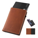 TOYFID Aluminum Alloy Wallet With Genuine Leather Cover Men's Billfolds - Luxelstore