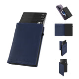 TOYFID Aluminum Alloy Wallet With Genuine Leather Cover Men's Billfolds - Luxelstore