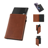 TOYFID Aluminum Alloy Wallet With Genuine Leather Cover Men's Billfolds - Luxelstore