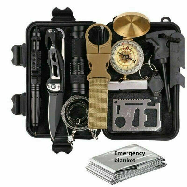 14 in 1 Outdoor Emergency Survival And Safety Gear Kit Camping - Luxelstore