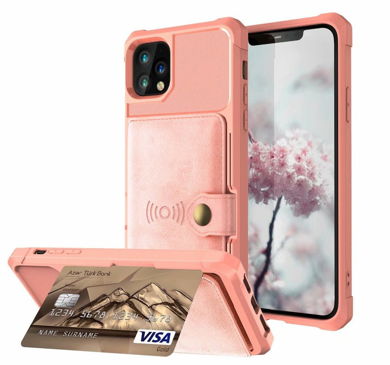 360 Protection Magnetic Leather Wallet Armor Case for iPhone - Luxelstore