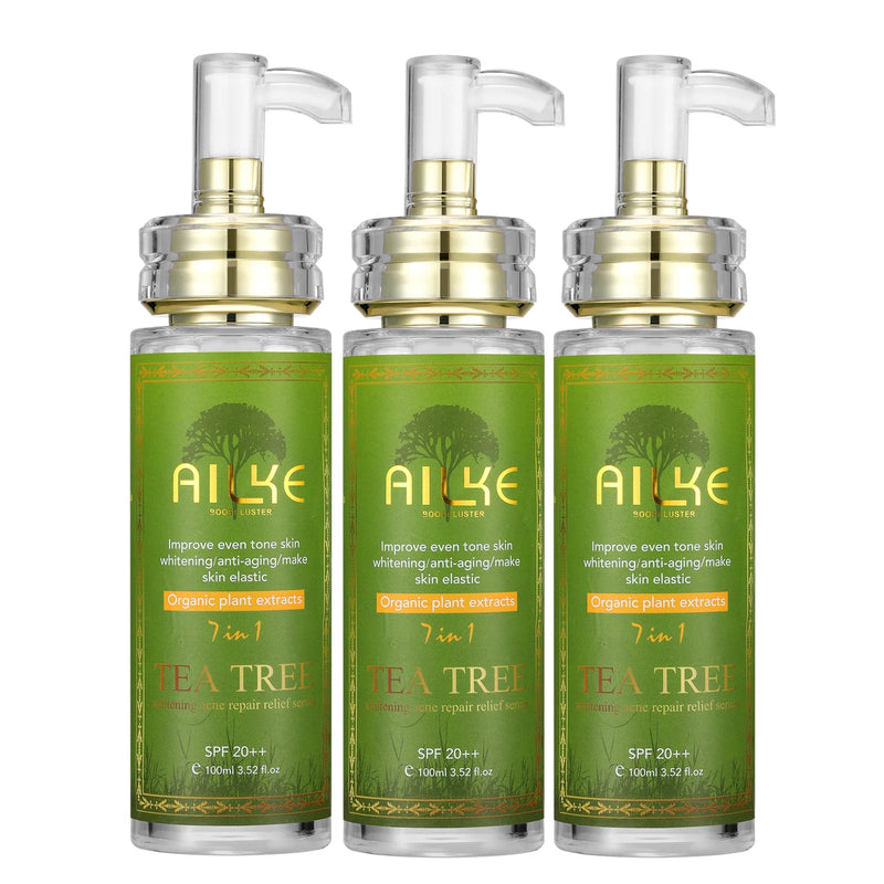 AILKE Tea Tree Oil Serum for Face and Body, Brightening, Moisturizing, Reduce Acne, With Vitamin E & Vitamin B3, 100ml - Luxelstore