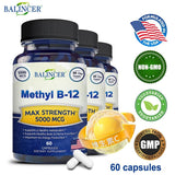 Balincer Vitamin B12 Supplement - 5000 MCG Supplement - Energy Supplement, Cognition, Core System Support, Non - GMO - Luxelstore
