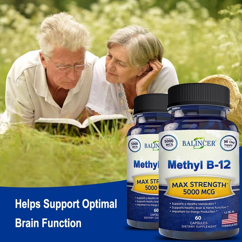 Balincer Vitamin B12 Supplement - 5000 MCG Supplement - Energy Supplement, Cognition, Core System Support, Non - GMO - Luxelstore