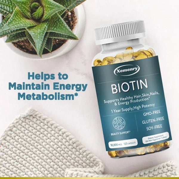 Biotin Capsule Supplement 10000 Mg - Beautiful Hair, Skin and Nails, Dietary Supplement - Luxelstore
