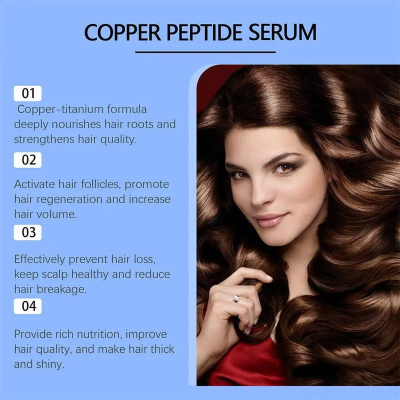 Copper Peptide Hair Density Serum Deep Nourishment And Moist For Damage Hair Treatment,anti - hair Loss Natural Hair Growth Liquid - Luxelstore