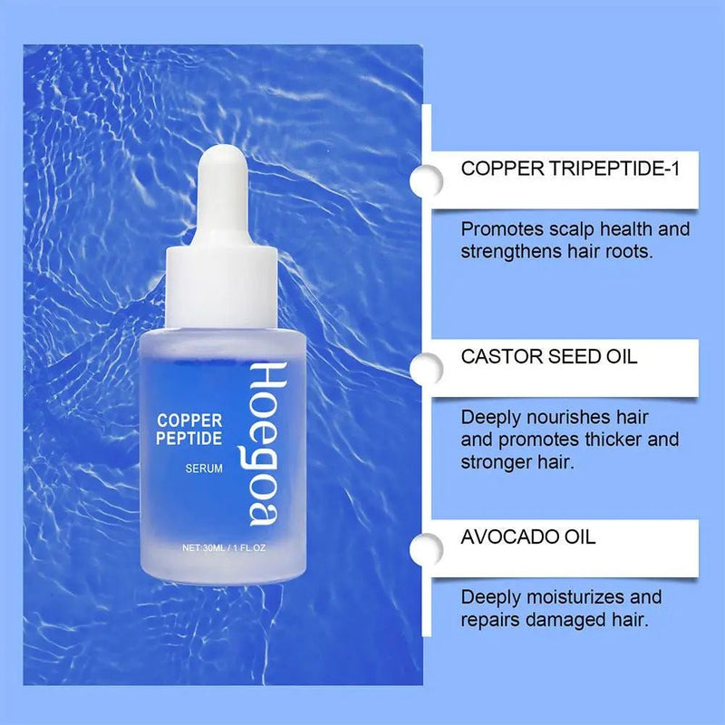 Copper Peptide Hair Density Serum Deep Nourishment And Moist For Damage Hair Treatment,anti - hair Loss Natural Hair Growth Liquid - Luxelstore