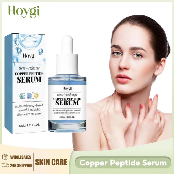 Copper Peptide Serum Anti Aging Fade Fine Lines Pore Shrinking Smoothing Firming Hydrating Hyaluronic Acid Moisturizing Essence - Luxelstore