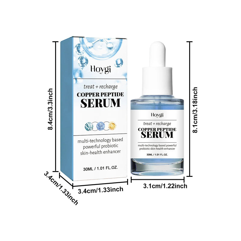 Copper Peptide Serum Anti Aging Fade Fine Lines Pore Shrinking Smoothing Firming Hydrating Hyaluronic Acid Moisturizing Essence - Luxelstore