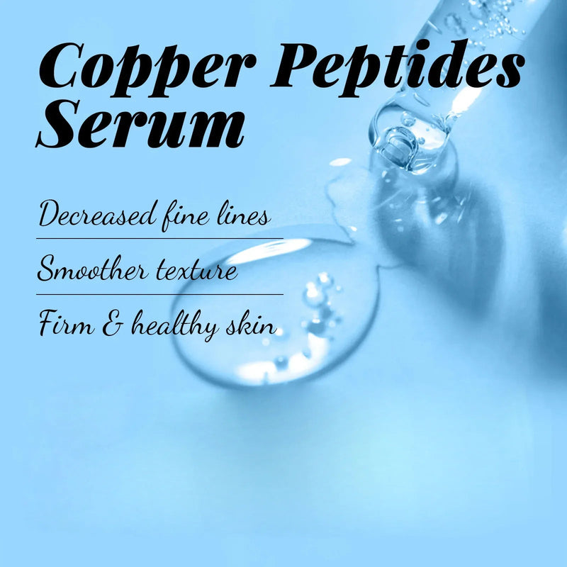 Copper Peptide Serum Anti Aging Fade Fine Lines Pore Shrinking Smoothing Firming Hydrating Hyaluronic Acid Moisturizing Essence - Luxelstore