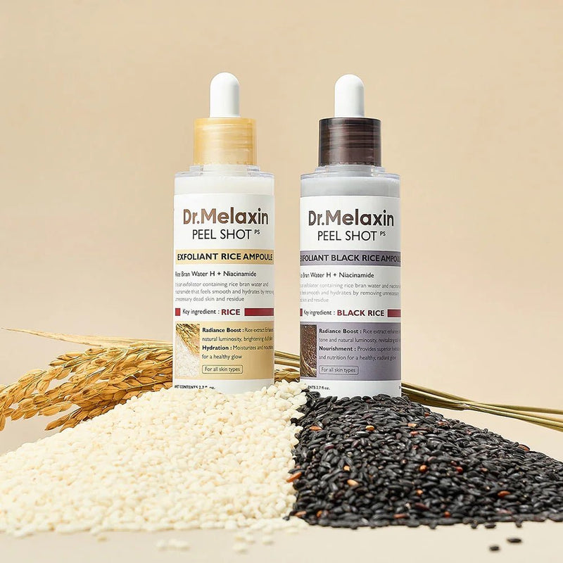 Dr.Melaxin Peel Shot Glow Rice Peel Ampoule Gentle Exfoliant Korean Skincare for All Skin Types Face Treatment - Luxelstore