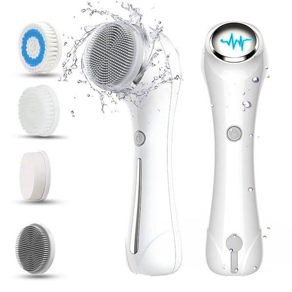 Facial Cleansing Brush, Brush For Exfoliating, IPX7 Waterproof 3 In 1 - Luxelstore