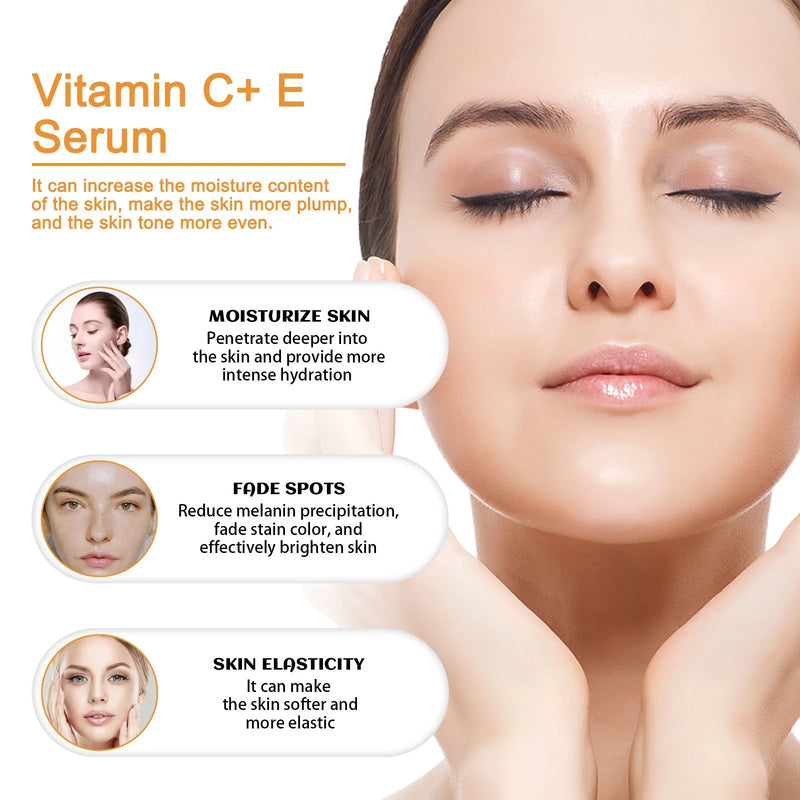 Hoygi 30ml Vitamin C Serum For Face Moisturizing Hydrating Facial Lightening Blemish Melanin Fine Lines Brightening Facial Serum - Luxelstore