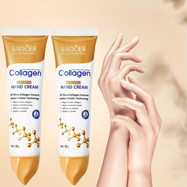 Hydrating Collagen Hand Cream 1 - 3pcs, Moisturizing Anti - aging skincare, make Light Beige younger - looking, for All Light Beige Types Hypoallergenic - Ideal for Dry Autumn & Winter - Luxelstore
