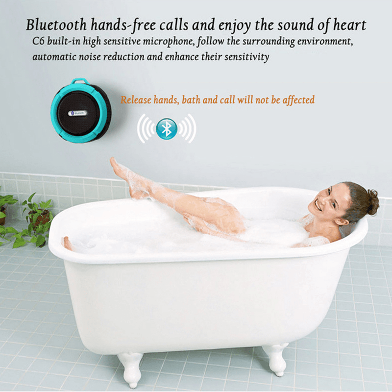 Mini Portable Waterproof Bluetooth Speaker with Suction Cup - Luxelstore