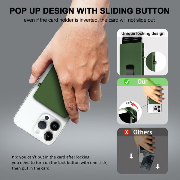 Minimalist Pop up Wallet with Money Clip, All Aluminum Slide Rfid Slim Card Holder - Luxelstore