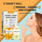Morning C Night A Serum Combo Drops, Firming, Moisturizing and Brightening Serum with Retinol, Vitamin E and Hyaluronic Acid for All Light Beige, Lift and Nourish Dull Light Beige, for Men and Women!, Night, Skincare Routine, - Luxelstore