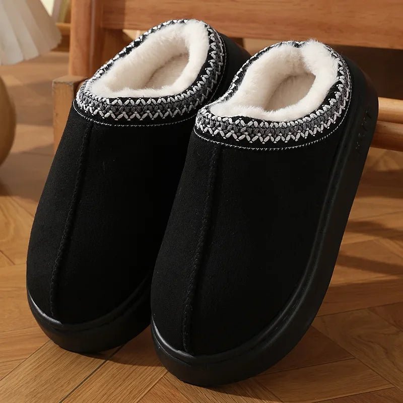 New Fashion Fluffy Platform Slippers for Women 2025 Winter Plush Warm Cotton Shoes Woman Comfort Non Slip Unisex Home Slippers - Luxelstore