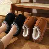 New Fashion Fluffy Platform Slippers for Women 2025 Winter Plush Warm Cotton Shoes Woman Comfort Non Slip Unisex Home Slippers - Luxelstore