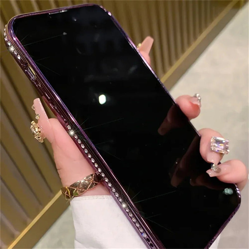 New Fashion Glitter Diamond Transparent Case For iPhone 16 15 14 13 17 12 Pro Max 16 Plus Magnetic Wireless Charge Bumper Cover - Luxelstore