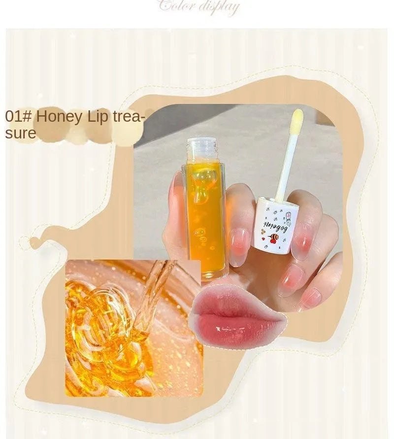 Peach Milk Lip Oil, Bee Lip Balm, Moisturizing Lip Balm, Soothing and Hydrating Lip Oil, Easily Repairs Dry, Cracked Lips - Luxelstore