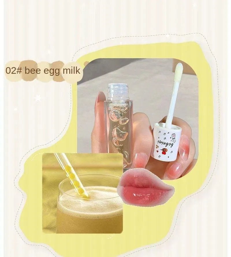 Peach Milk Lip Oil, Bee Lip Balm, Moisturizing Lip Balm, Soothing and Hydrating Lip Oil, Easily Repairs Dry, Cracked Lips - Luxelstore