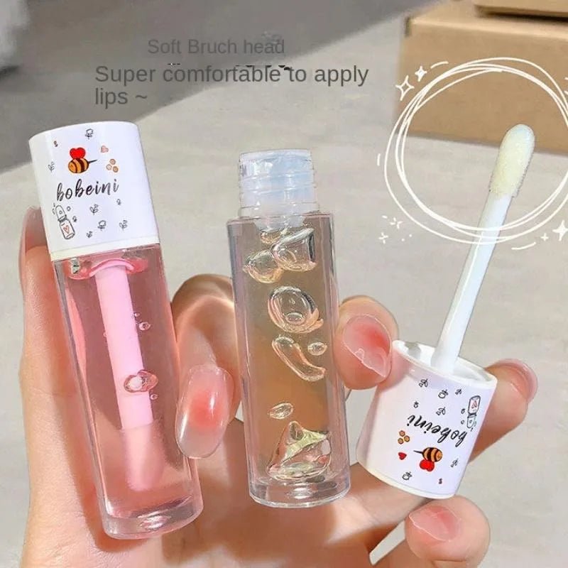 Peach Milk Lip Oil, Bee Lip Balm, Moisturizing Lip Balm, Soothing and Hydrating Lip Oil, Easily Repairs Dry, Cracked Lips - Luxelstore