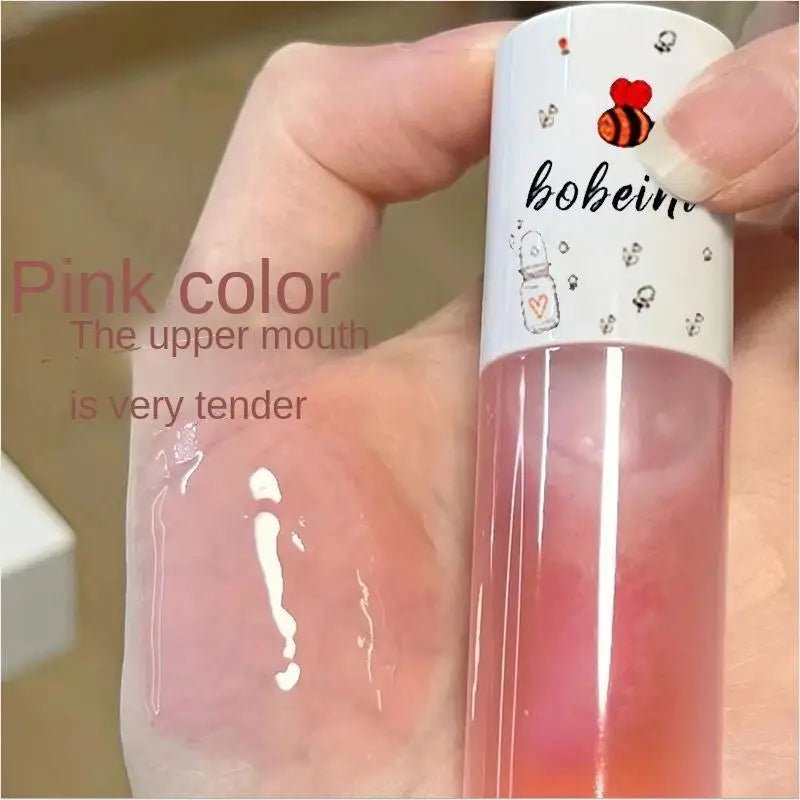 Peach Milk Lip Oil, Bee Lip Balm, Moisturizing Lip Balm, Soothing and Hydrating Lip Oil, Easily Repairs Dry, Cracked Lips - Luxelstore