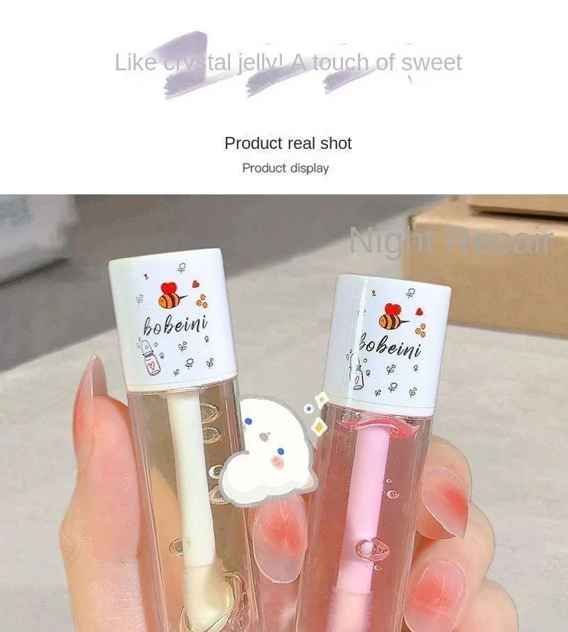 Peach Milk Lip Oil, Bee Lip Balm, Moisturizing Lip Balm, Soothing and Hydrating Lip Oil, Easily Repairs Dry, Cracked Lips - Luxelstore