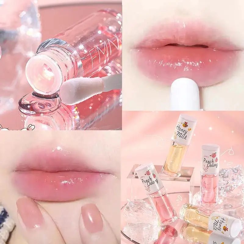 Peach Milk Lip Oil, Bee Lip Balm, Moisturizing Lip Balm, Soothing and Hydrating Lip Oil, Easily Repairs Dry, Cracked Lips - Luxelstore