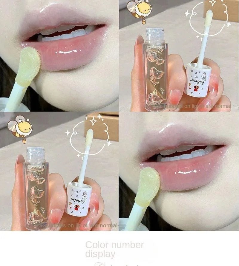Peach Milk Lip Oil, Bee Lip Balm, Moisturizing Lip Balm, Soothing and Hydrating Lip Oil, Easily Repairs Dry, Cracked Lips - Luxelstore